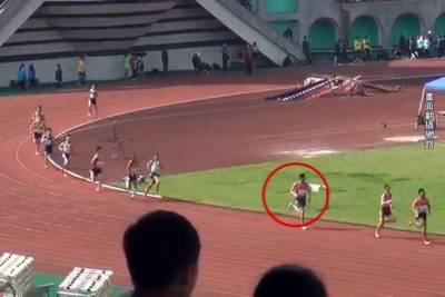 太神啦!田徑選手起跑倒數第二 到達終點成冠軍