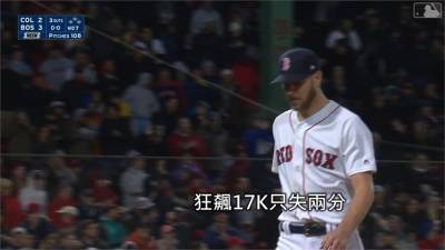 塞爾7局狂飆17三振 勝投遭紅襪牛棚砸鍋
