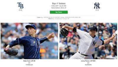 MLB/洋基光芒之戰 雙方力拚系列賽首勝