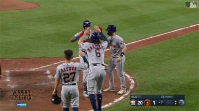 MLB/太空人狂轟6發全壘打重擊金鶯 單場23分創隊史紀錄