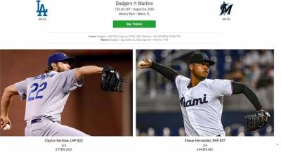 MLB/道奇推出柯蕭先發抗敵 馬林魚陳偉殷待命救援