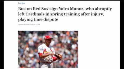 MLB/林子偉勁敵出現!姆諾茲不告而別紅雀 加盟紅襪