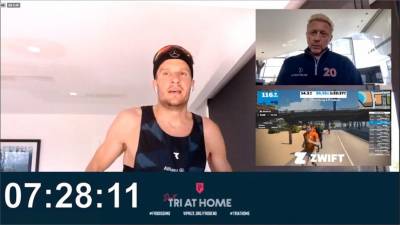 在家運動8個半小時募得21萬美元善款!超級鐵人三項世界冠軍做到了