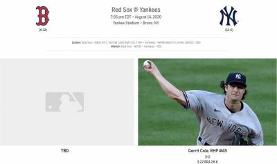 MLB/世仇大戰登場!洋基派王牌強投對決紅襪