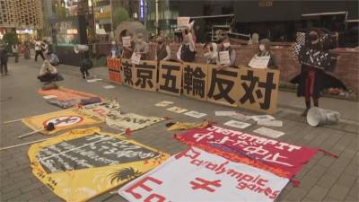 東京出現抗議人潮 破80 日本民眾反東奧