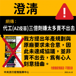 快新聞/網傳AZ代工3億劑嫌太多?陳時中澄清了