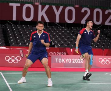 東奧/「羽球男雙」搶下1勝!直落2擊敗英格蘭