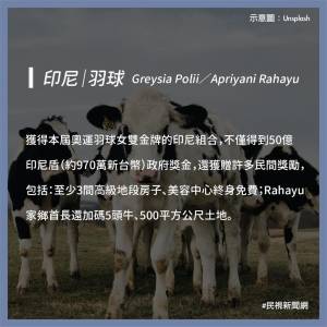 送房 送車 燒肉吃到飽!各國奧運獎勵比一比